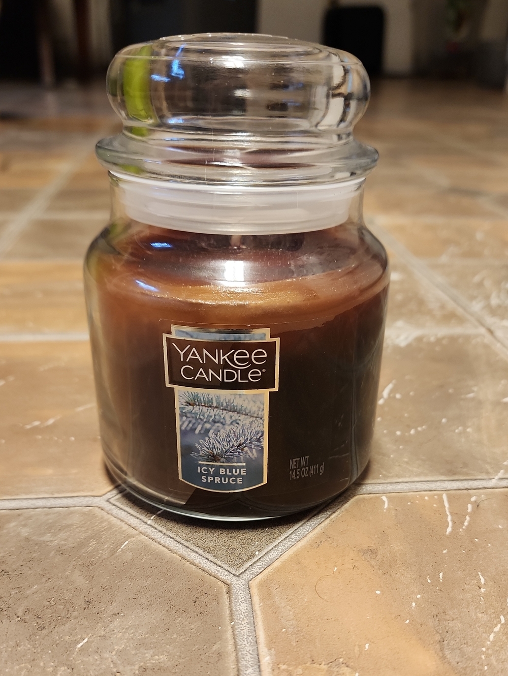 Yankee Candle Icy Blue Spruce Jar Candle - Brown, Gold